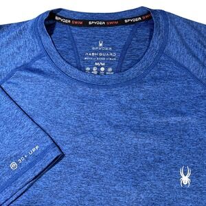 Spyder‎ Mens Blue Heather Rash Guard Swim Shirt UPF 30+ S923154 Medium